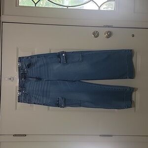 American Eagle Jeans Super High-Rise Baggy Wide Leg Size 10 Stretch w/pockets